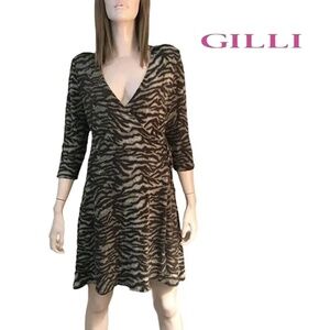 𝅺Kitten Soft Faux Wrap Rayon Blend Tiger Dress by Gilli Made USA Versatile